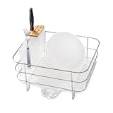 Simplehuman KT1112 Compact Dish Rack with Bamboo Knife Block