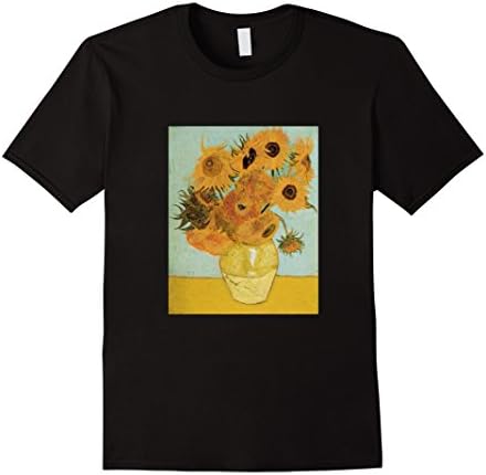 Men's Sunflowers by Vincent Van Gogh Painting T Shirt Small Black