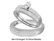 Stunning 3 Pc. White Gold Genuine Micro Pave Diamond Bridal Set For Him and Her