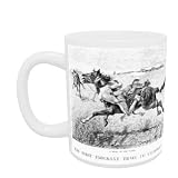 A Peril of the Plains, the First Emigrant Train to California, engraved by F.H.W. (engraving) (b/w photo) by Frederic Remington - Mug - Standard Size