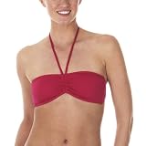 Mossimo Black: Ruched Bandeau Swim Top - Berry