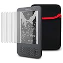 AMAZON KINDLE NEOPRENE POUCH CASE - BLACK, WITH 6-IN-1 SCREEN PROTECTOR PACK