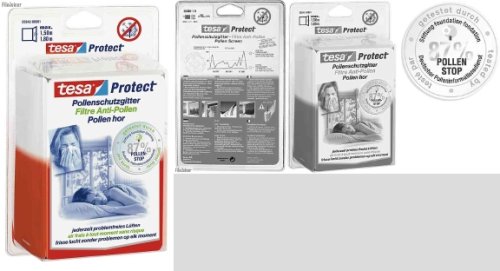 tesa Protect Pollenschutzgitter, weiss, 1, 80 x 1, 30 m