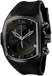 Black Stainless Steel Lupah Quartz Chronograph Rubber Strap