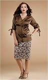 Plus Size Scalloped Lace Pencil Skirt