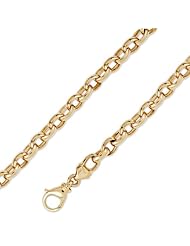 14K Solid Yellow Gold Hip Hop Bullet Chain Necklace 7mm (17/64") 24"