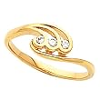 18K Yellow Gold Diamond Ring - 0.09 Ct.