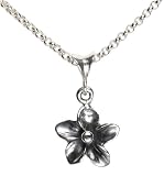 Sterling Silver Flower Pendant, 18 by Zina