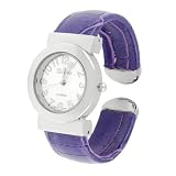 Geneva Platinum Polished Round Cuff Watch by Geneva