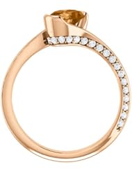 14K Rose Gold 7.00x5.00mm Oval Cut Bronze Tourmaline and Diamond Ring -- LIFETIME WARRANTY