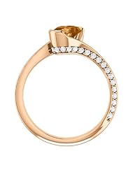 18K Rose Gold 7.00x5.00mm Oval Cut Bronze Tourmaline and Diamond Ring -- LIFETIME WARRANTY