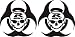 Biohazard skull GSXR (set of 2) vinyl decal sticker