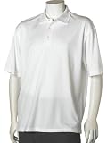 PGA Tour Men's Short Sleeve Poly Performance Golf Solid Shirt, Bright White, Large