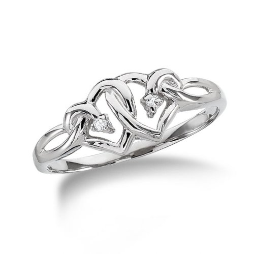 Double Heart w/diamonds