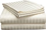 Echelon 800 Egyptian Stripe Full Sheet Set, Ivory