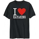 T-Shirt Mens Black " I LOVE Kayaking " CLASSIC Sports