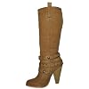 Womens Leather Style Knee High Cowboy Western Studded Boots