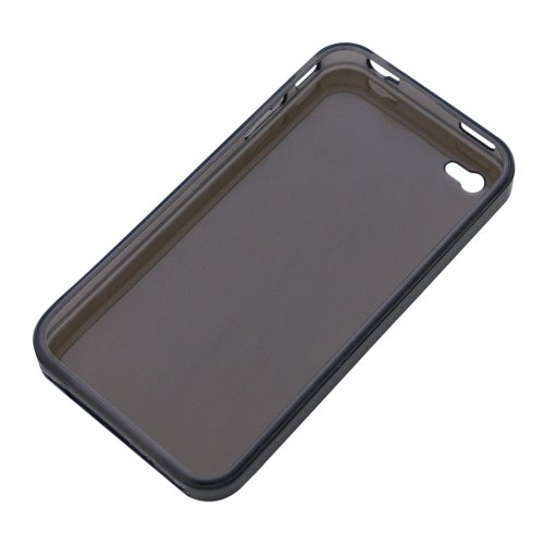 PLANEX iPhone 4 キズ防止ソフトケース&のぞき見防止液晶保護フィルムセット クリアブラック PL-iP4-CFB
