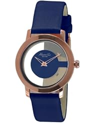 Kenneth Cole New York Transparent Rose-Gold with Blue Strap Womens watch #KC2812