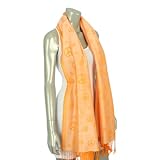 Exquisite scarf - Peace Sign pashmina woven Fashion scarf / shawl w/ fringe - Peach