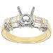 18k Gold Two-Tone Engagement Setting with Baguette Diamond Accents (G-H/VS, 1/2 ct. tw.)