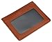 DKER Handmade Genuine Leather Unisex Slim Super Thin Card Holder With ID Card Window - Brown