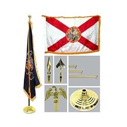 Florida 4ft x 6ft Flag telescoping Flagpole Base and Tassel