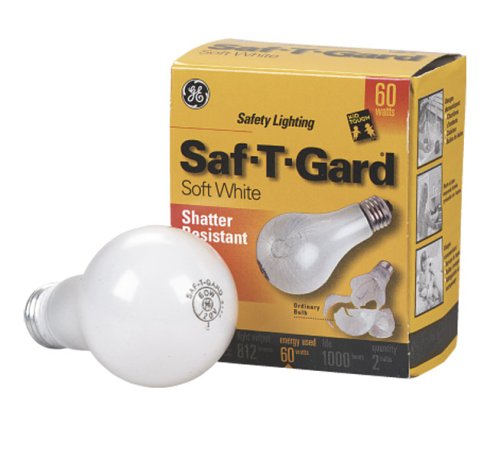 41Q9ACPT2AL General Electic 46845 Saf T Gard 60 Watt Ceiling Fan Light Bulbs, 2 Pack