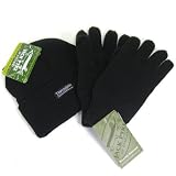 FTD JACK PYKE - Matching Thinsulate Bob/Beanie Hat & Fingered Gloves Set - one size fits all (available in Green or Black).