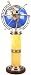 Gemstone Globe 330mm Blue Crystal Auto Rotated Lamp