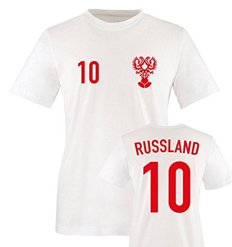 EM 2016 – TRIKOT – EM 2016 – RUSSLAND – 10 – Kinder T-Shirt – Weiss / Rot Gr. 122-128