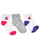 Rocawear Girls Heart Patch Quarter Crew Socks 3-Pack (Sizes 0M - 24M)