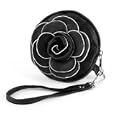 Black Flower Faux Leather Bag/Purse AJ23140'