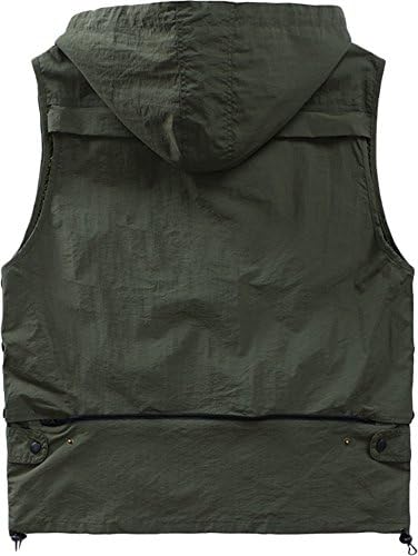 Aspon Men's Multi-pocket Outdoor Casual Quick-drying Extra Pockets Fishing Vest Green Medium