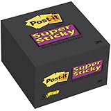 Post-it Super Sticky Notes, 3 x 3-Inches, Black, 5-Pads/Pack (654-5SSSC)