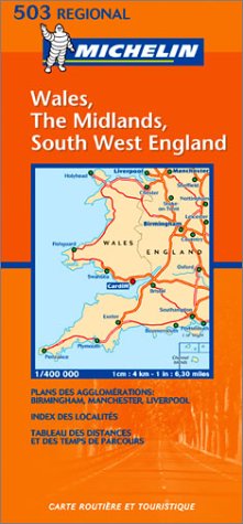 City Travel Guides Discounted  Livres : Carte routière : Wales, The Midlands, South West England, N° 11503 (en anglais)