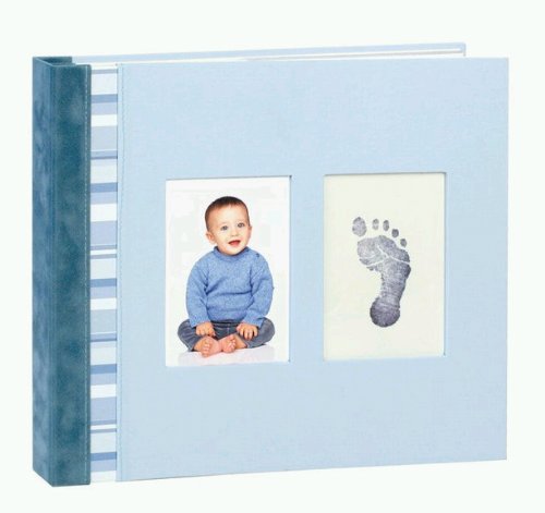 Photo and Footprint Baby Book - Blue