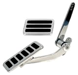 POLISHED ALUMINUM STREET ROD THROTTLE GAS PEDAL & BRAKE PAD - CHEVY FORD MOPAR