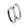 Sterling Silver Black and White Diamond Accent Inside-Out Hoop Earrings