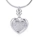 Silver & Diamond Heart Pendant w/8-Side Flexible Snake