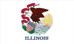 Valley Forge Nylon Illinois State Flag, measures 3-Foot x 5-Foot