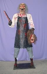 Head Holding Zombie with Led Eyes Prop