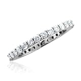 Certified 14k White Gold Diamond Eternity Band Bridal Ring (GH, SI-I, 1.00 carat) - Yellow Gold Available