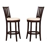 2 Espresso Kitchen Counter Bar Stools