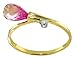 14k Solid Gold Ring with Natural Pink Topaz and title=