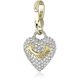 Juicy Couture Charms Gold-Tone Puffed Pave Hea