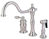 Heritage Deck Mount Wide Spread Kitchen Faucet With Brass Sprayer