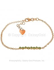 14k Rose Gold Prong Set Peridot Bracelet