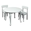Queen Anne Round Table and 2 Chairs - White