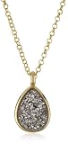 Marcia Moran Titanium Druzy Drop Pendant 18k Gold-Plated Necklace, 18
